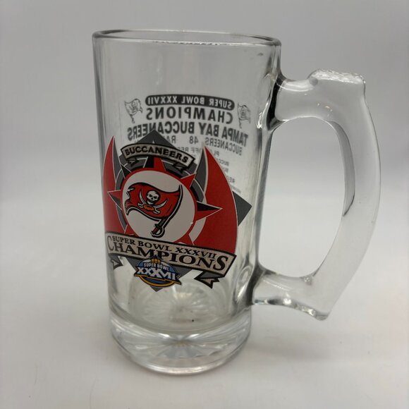 VTG NFL Tampa Bay Buccaneers Super Bowl XXXVII Champions Collectible Glass Mug - Picture 10 of 13